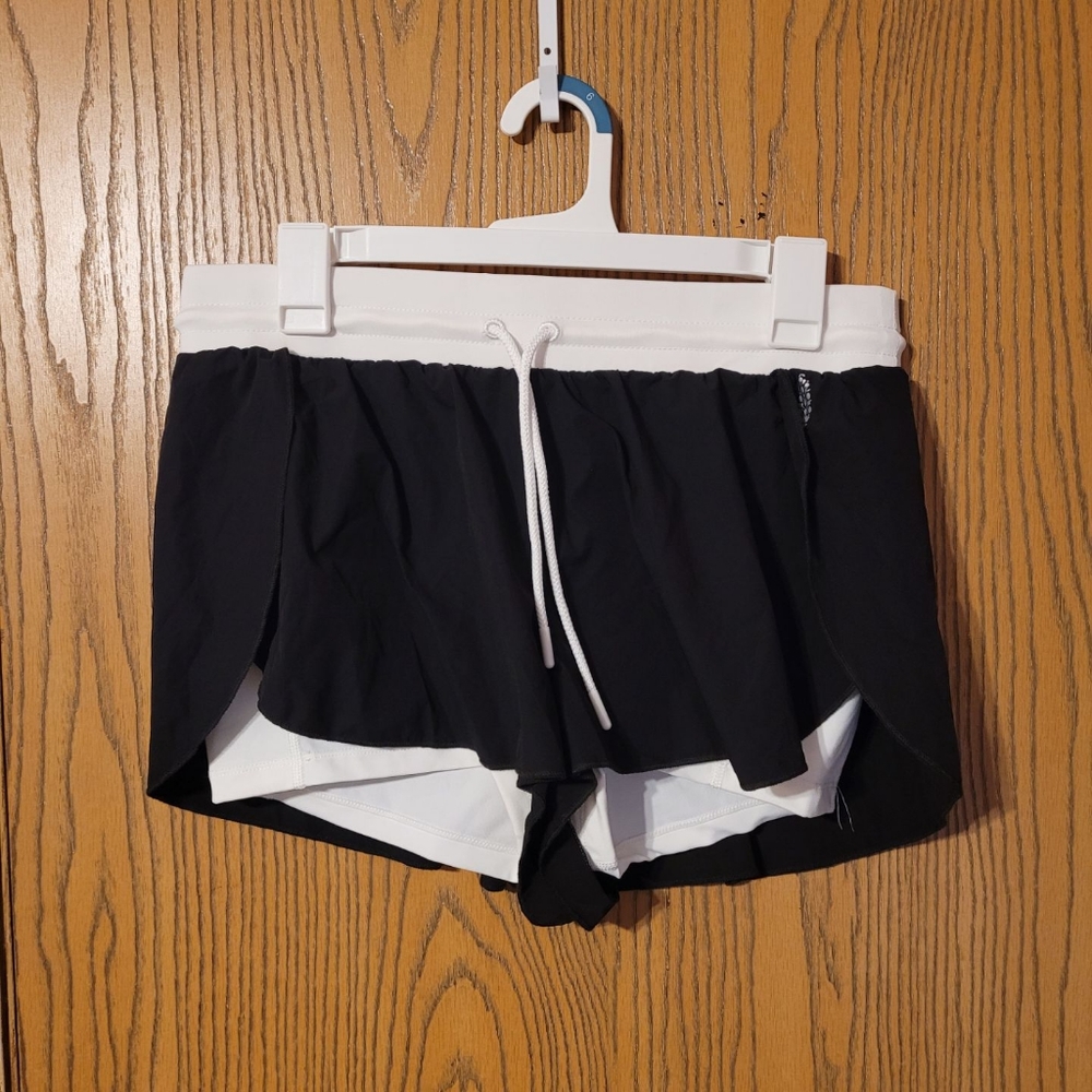 Free People Black and White Athletic Shorts
